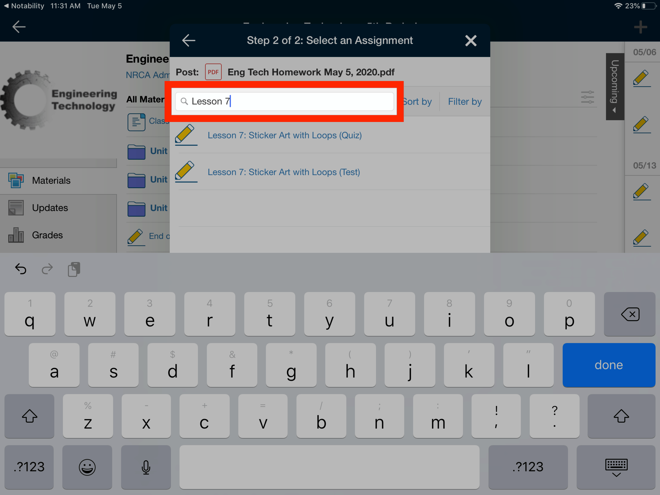 how to submit assignments from notability to schoology