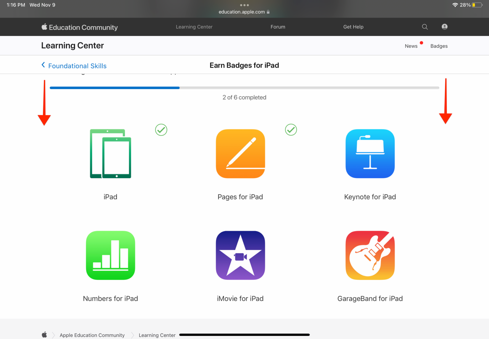 How do I access the Apple Teacher quizzes? NRCA Technology Help Center